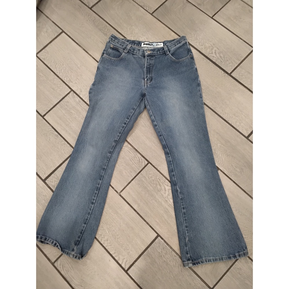 Liquid Jeans Vintage Flare Leg Denim High Rise Medium Wash Made in Canada Sz 11